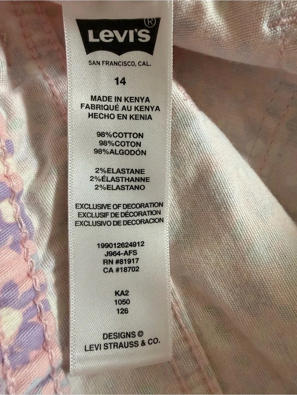 Levi's Pink Floral High-Waist Girls' Shorts